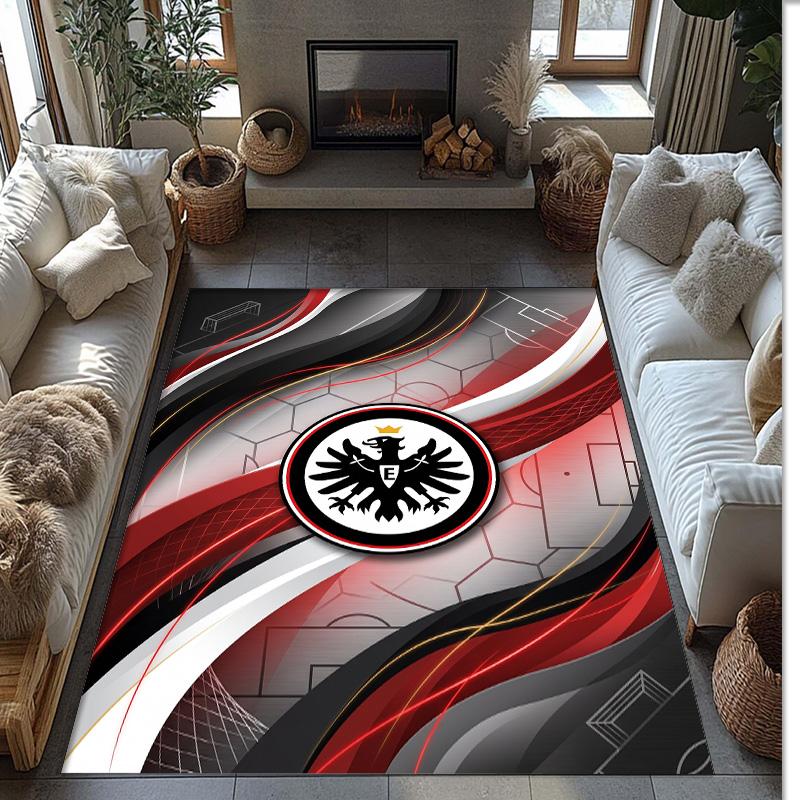 Eintracht Frankfurt Football Print Crystal Velvet Rug, Comfortable Water Absorbent Non Slip Indoor Floor Carpet