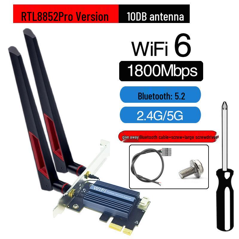 AX1800 WiFi 6 Dual-Band PCIe Desktop Wireless Network Card with Bluetooth 5.2