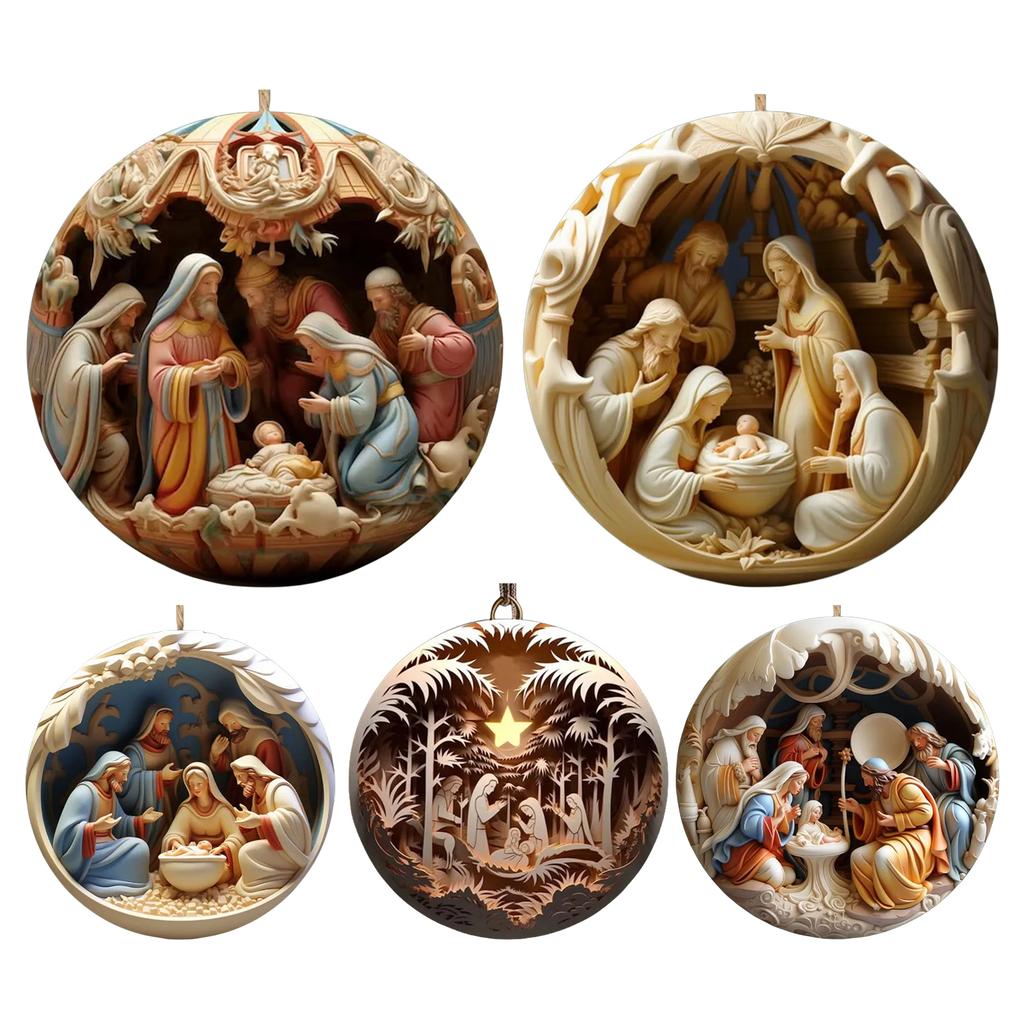 5pcs Nativity Scene Ornaments 5pcs Religious Nativity Scene Ornament Set Exquisite Indoor Nativity Scene Ornaments Decorations