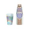20 gobelets carton recyclable irisés brillants 53cl multicolore