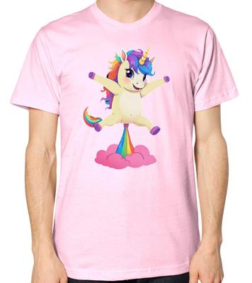Maglietta con unicorno che scoreggia arcobaleno Uomo Donna Unisex Top