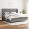 3128150 vidaXL Divan Bed with Mattress Dark Grey 200x200cm Fabric