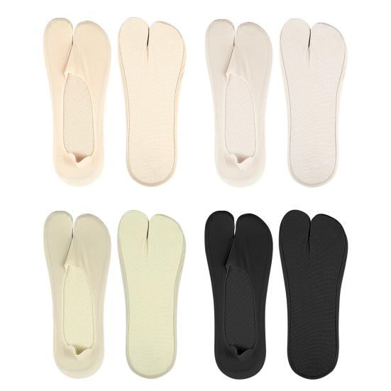 Breathable Toe Socks 2-Toe Invisible Liner Socks with Anti-Slip Silicone Ultra-Thin Moisture-Wicking Socks for Loafers Sneakers