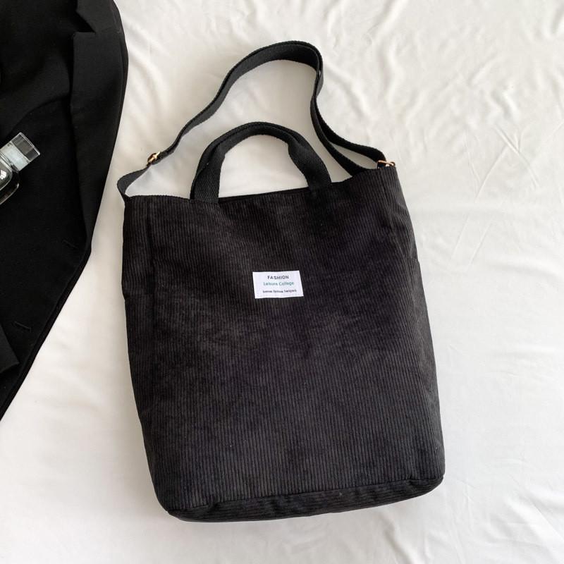 

Large Capacity Fashionable Stylish Minimalist Artistic Casual Student Tote Bag For Women In Black Pink Beige Brown Gray Black