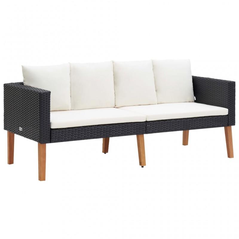 Day and Night - Day and Night 2-seater Garden Sofa with Black Synthetic Rattan Cushions