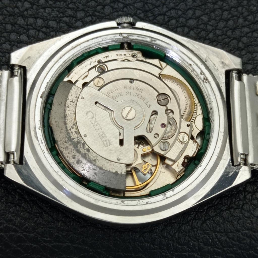 Seiko 5 AUTOMATIC VINTAGE JAPAN 6319A MENS ARABIC WHITE DIAL WATCH A701353-5 R206a-a701353