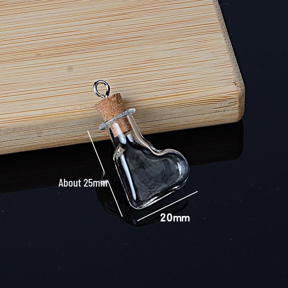 Mini Special-Shaped Glass Wishing Bottle Pendant with Cork for DIY