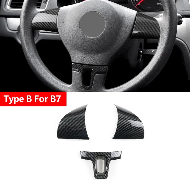 ABS Carbon Fiber Steering Wheel Cover Protective Trim For VW Golf 6 MK6 Passat B7 CC Jetta Bora Polo Tiguan Caddy Touran Sharan