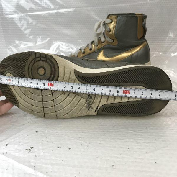 Nike Blazer MID High Cut Sneakers Silver Gold Size 23.5cm(USED)
