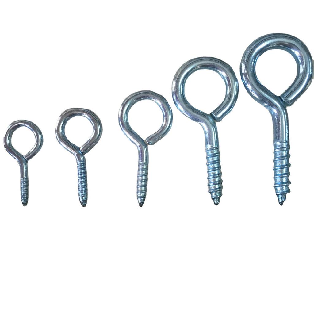 Blue & White Zinc-Plated Hardware Pendant with Eye Screws - Self-Tapping, Pointed Head, Wood Grain Wind Hook for Lamps, New Chinese Style.