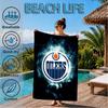 Edmonton Oilers Emblem Beach Towel, Super Soft Microfiber, Perfect Gift for Her/Him, Birthday, for Pool, Beach, Travel, Decor Beach Party