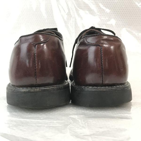 E.T.Wright 80s Vintage Tan Felt Lined Leather Plain Toe 8D/B 25.5-26.0 Burgundy(USED)