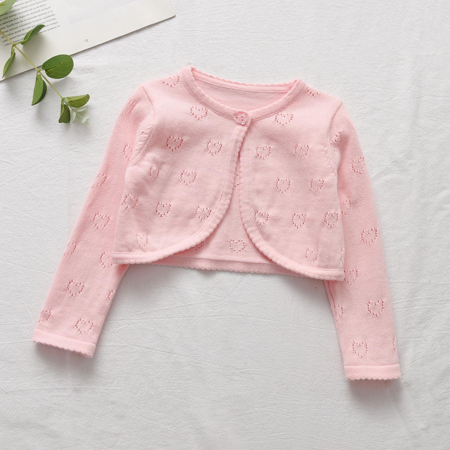 

Кардиганы с длинными рукавами и однотонными свитерами для девочек и малышей 130cm розовый