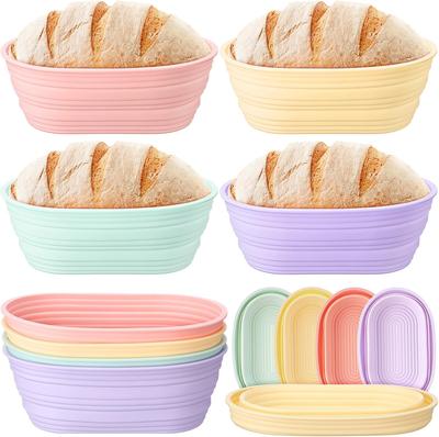 Silicone Bread Fermentation Baskets, 10-inch Collapsible, Non-stick, for Sourdough Baking - 4-pack