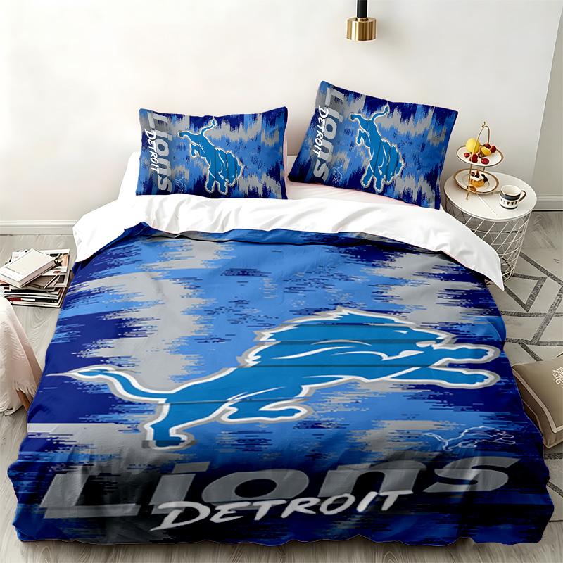 Detroit Lions 3pc set Perfect for bedroom use Comfortable bedding set includes a duvet cover and two pillowcases Ideal birthday or Christmas gift