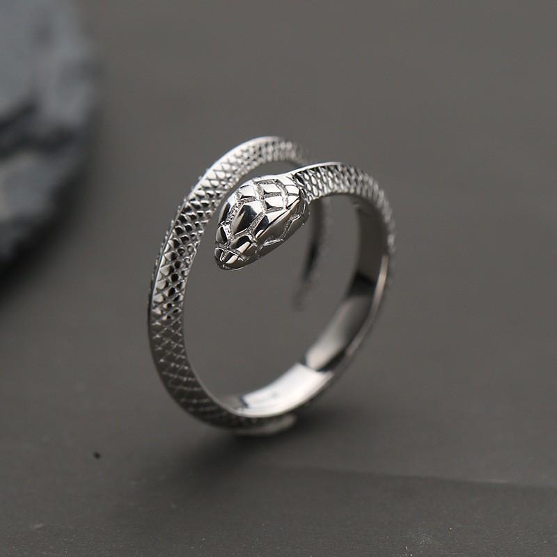Adjustable Snake Ring Men Women Vintage Punk Style Plated Open Band Finger Gothic Jewelry Adjustable Open Band