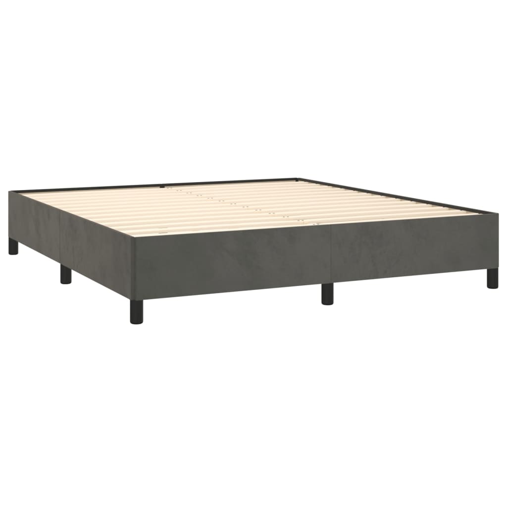 Vidaxl Bed Frame Without Mattress, Dark Gray, 160X200 Cm, Velvet