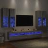 7 Piece TV Wall Unit with LED Lights Grey Sonoma