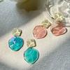 Irregular Water Ripple Acrylic Resin Transparent Earrings for Women Sweet Girl Fashion Jewelry Party Birthday Gift