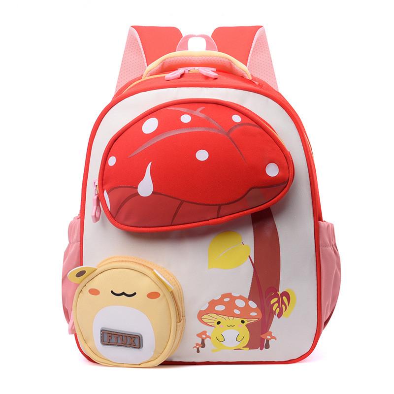 Cartoon Kids Backpack With Breathable Oxford Fabric For School Education Red