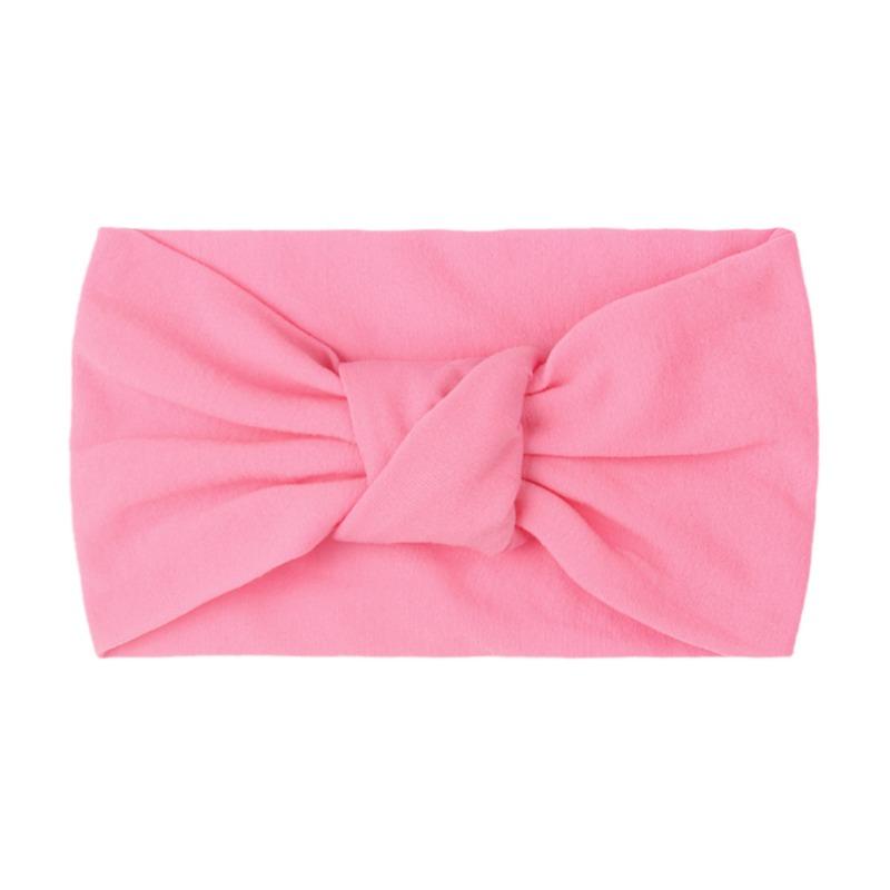 Summer Children's Headgear Baby Solid Color Nylon Knotted Wide Edge Headband Soft Double Knotted Headband