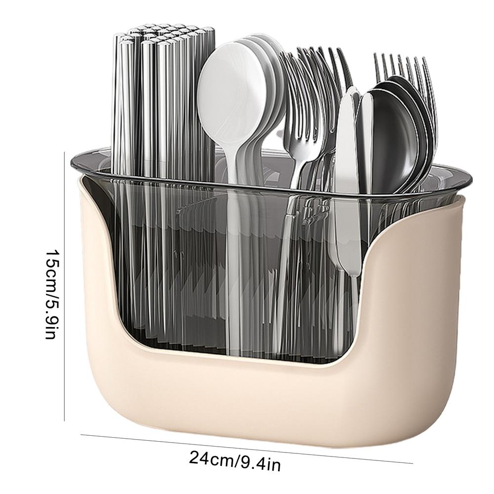 1pc Kitchen Chopstick Spoon Storage Box Double-layer Detachable Kitchenware Draining Rack Countertop Tableware Chopstick Cage