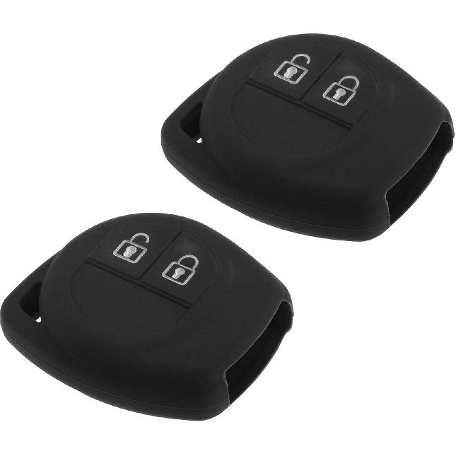 2 Pcs Key Fob Case Cover Compatible for Suzuki 2 Button, Durable Silicone Black Remote Key Case Protector чёрный