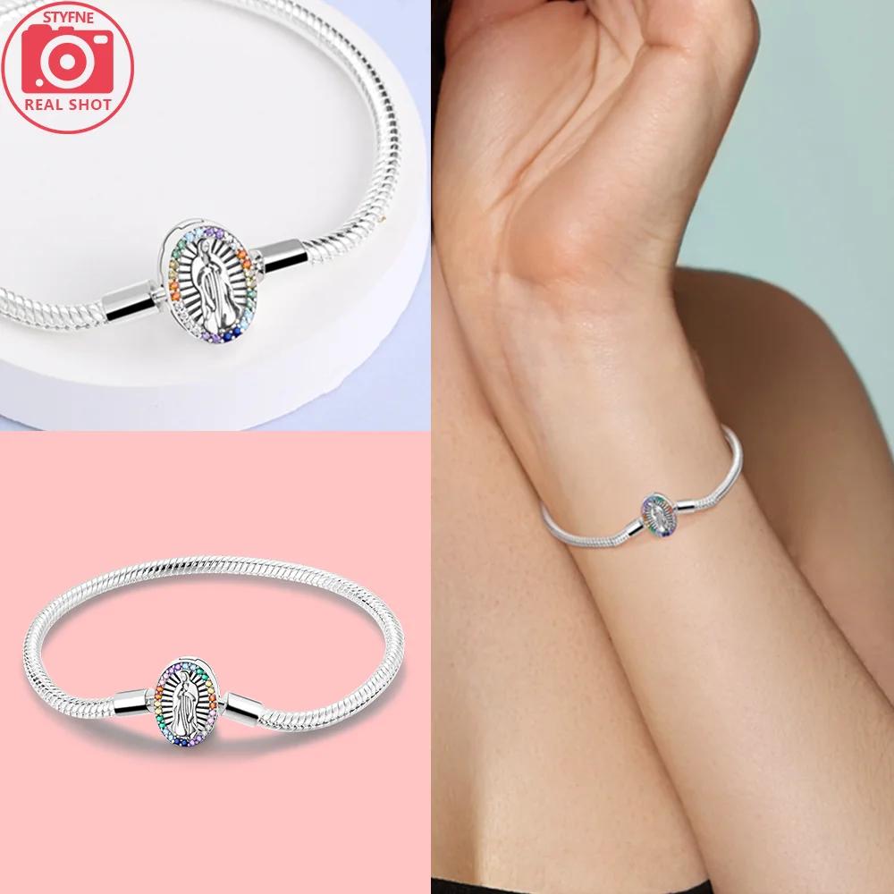Sliver Bracelets Heart Lucky Eyes Bracelets Female Anniversary Party Fine Bracelets Bangles Jewellery Gifts for Women