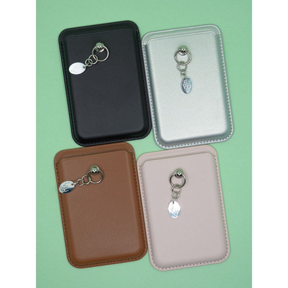 

SUYV MagSafe Vegan Leather Keychain Object Card Wallet Case pink