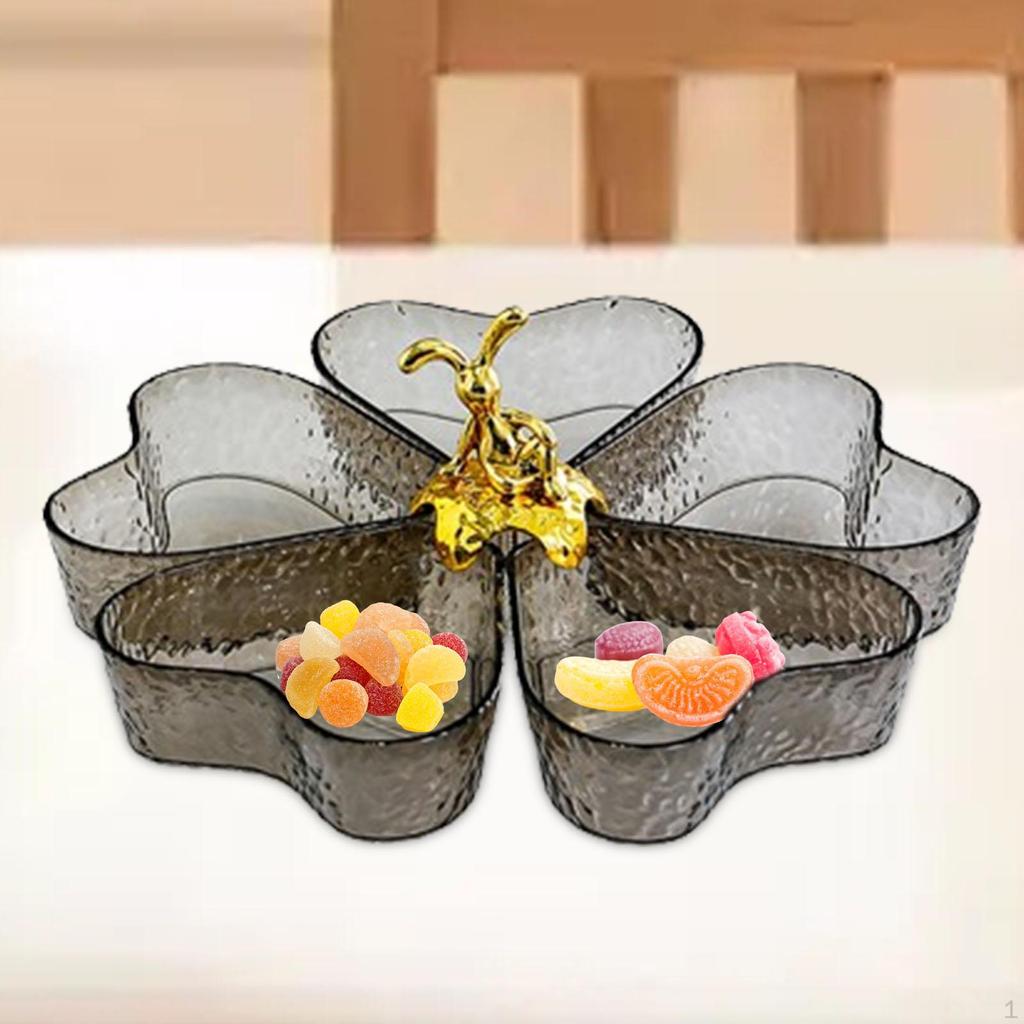 Podzielona taca do serwowania słodyczy i orzechów, przystawki, obrotowy talerz na przekąski, słodkie przekąski