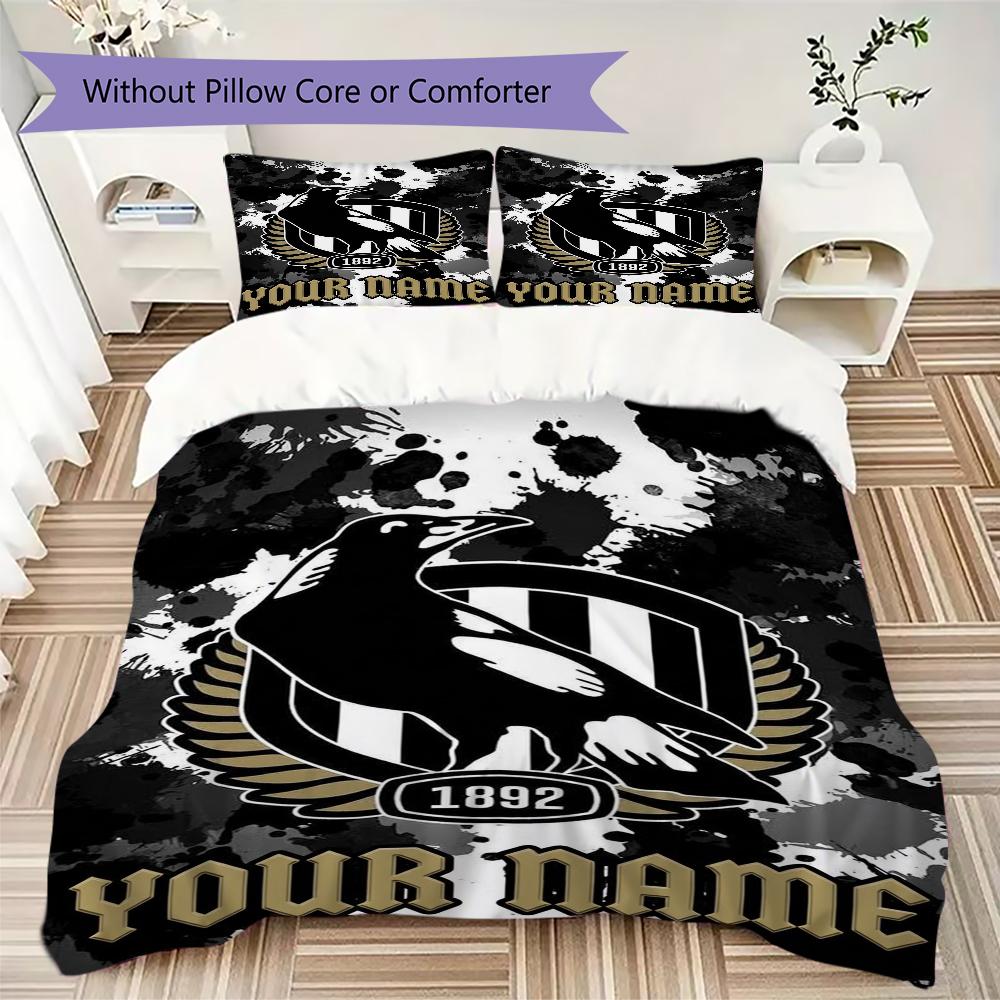 Custom Name Collingwood Pattern Bedding uilt Set uilt Cover Pillowcase Home Decoration Birthday Gift (1*duvet cover+2*pillowcase without core)