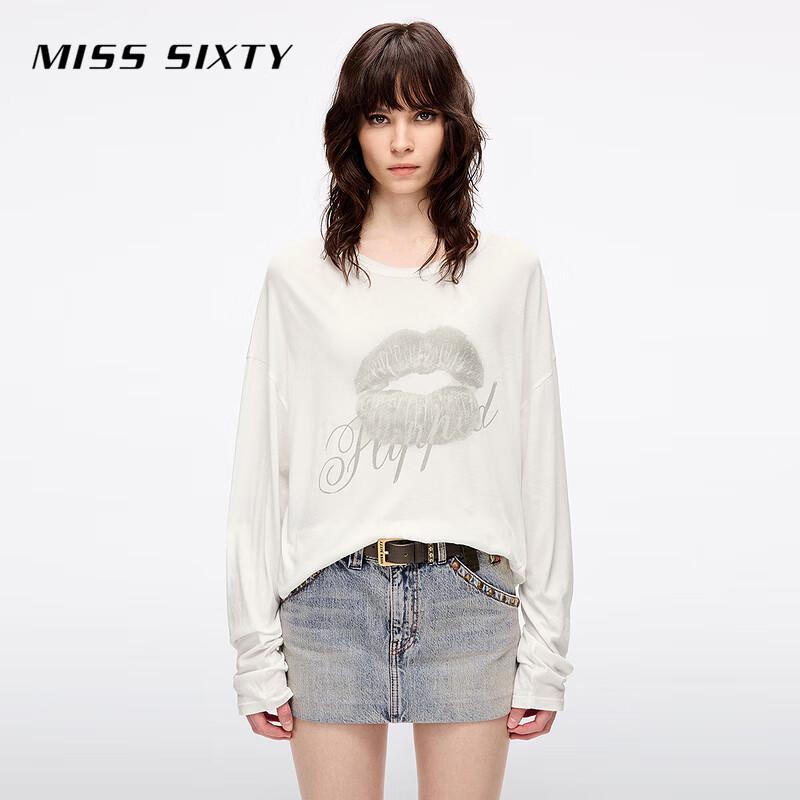 MISS SIXTY 2025 Summer Retro Print Loose Fit Long Sleeve T-Shirt for Women S