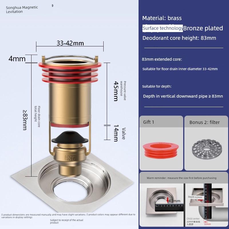 Magnetic Levitation Anti-Odor Floor Drain Core for Bathroom Sewer, Prevents Odor Return, Insect Prevention, and Clogging; Universal Magic Device