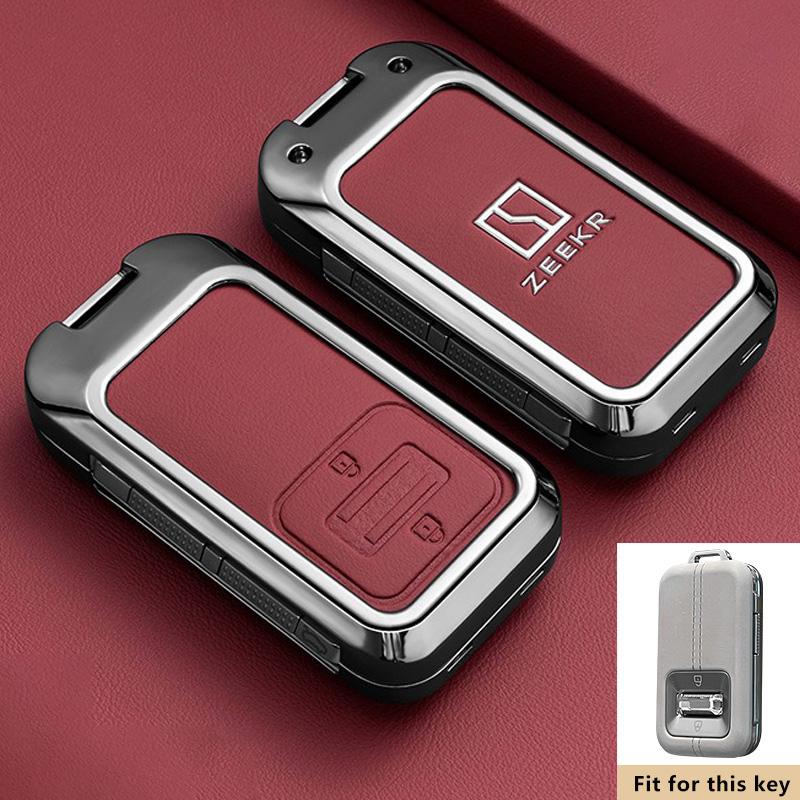 Zinc Alloy Car Key Case For Zeekr 8X  9X  Keychain Remote Protection Cover Shell Housing Ring Holder Fob Accessories