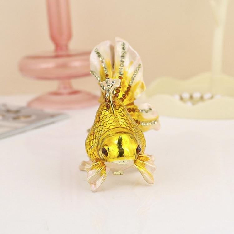 Goldfish Shape Gift Box Elegant Handmade Statue Decorative Ornament for Rings Earrings and Other Delicate Accessories