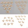 10 Pcs Branch Leaf Flatback Beaded Buttons DIY For