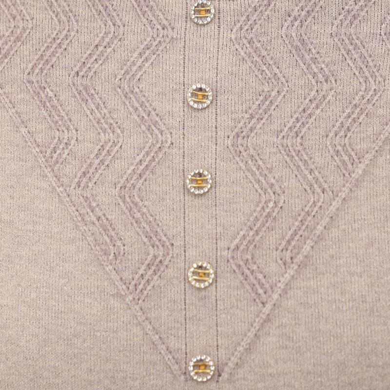 Paster Damen Winter Fleecegefütterter Warmer Strickpullover