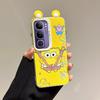 KEYSION Cute Ear Cartoon Case for VIVO Y19S 4G with Lanyard Soft Silicone+PC Shockproof Phone Back Cover for VIVO Y19S Pro
