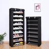 Multi-layer Steel Shoe Rack with Dustproof Cover for Dormitory Storage