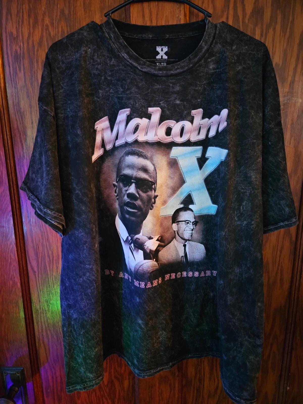 

Sports Graphic Tees Malcolm X Washed Graphic T-Shirt size Extra Large 4XL