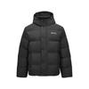 Teflon Three-Proof Warmth And Cold Resistant Duck Down Hooded Jacket Unisex Outerwear Carbon-Black L324U154-0018