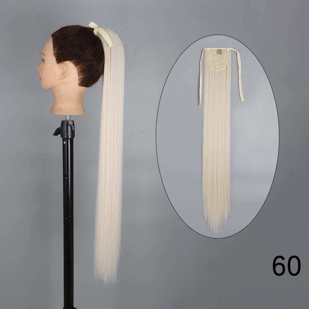 

MERISIHAIR длинный прямой галстук-бабочка на заколке для наращивания волос 55 85 см натуральный черный коричневый синтетический хвост для женщин 55CM