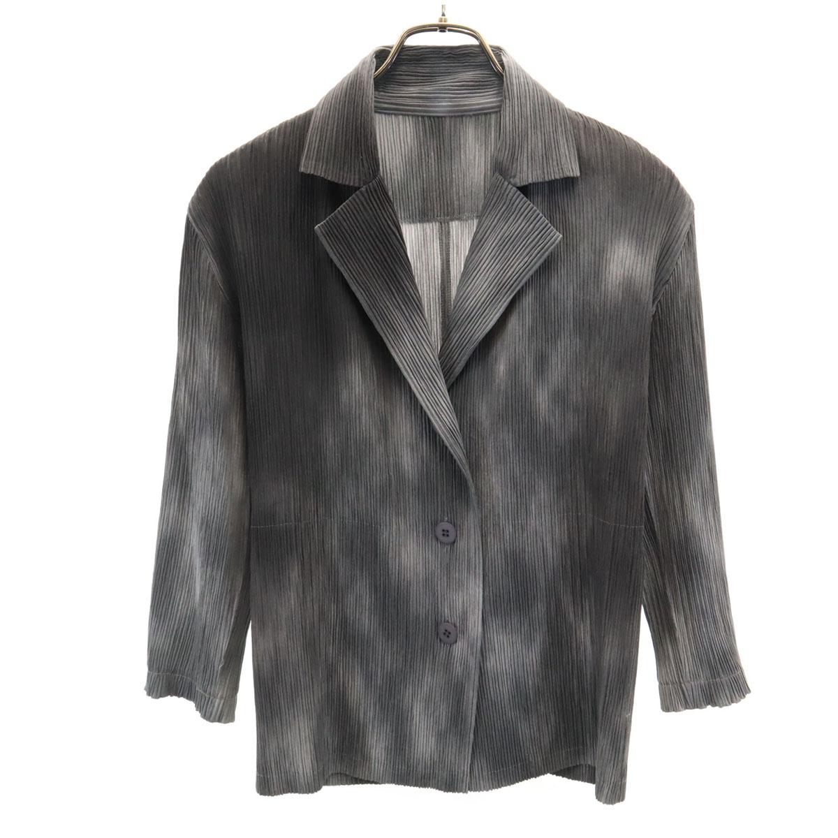 

ISSEY MIYAKE 90s Old Made in Japan Pleated tailored jacket 2 gray Women Used