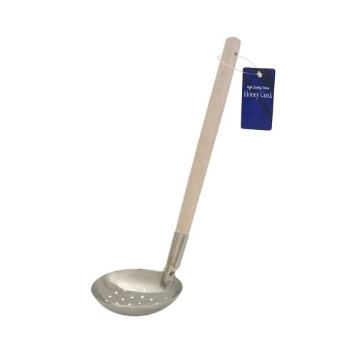 Arclands Wooden Handle Japanese Ladle with Holes 0049
