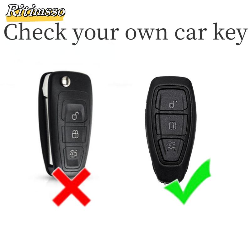 Obudowa kluczyka do samochodu ze stopu metali lekkich do Forda Focusa 3 4 ST Mondeo MK3 MK4 Fiesta Fusion Kuga 2013 2014 2015 2017 2018 Obudowa ochronna pilota