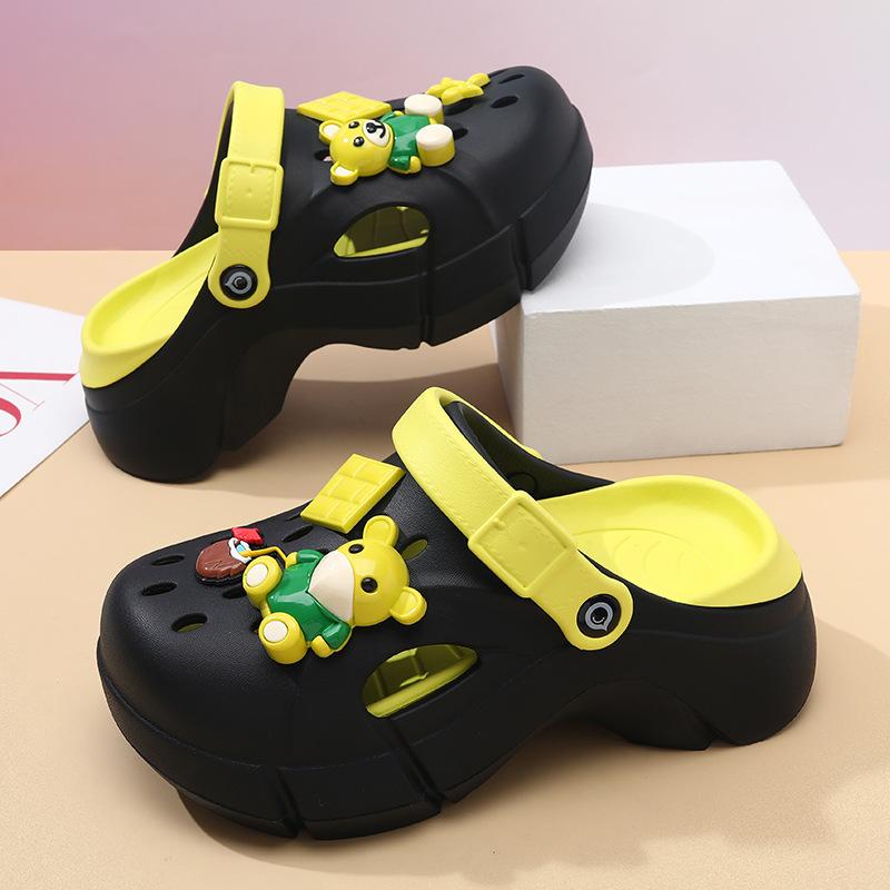 Fashion two-color high-heeled eva hole shoes for women to wear platform tide sandals garden shoes