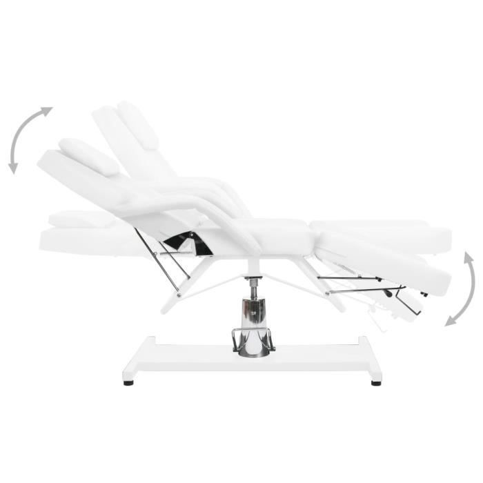 VidaXL Table de massage Blanc 180x62x(87-112) cm