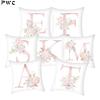 Pillow Cover Decorative Pink Letter Printed Cushion Covers 45*45 Pillowcase Sofa Cushions Polyester Cuscini Decorativi