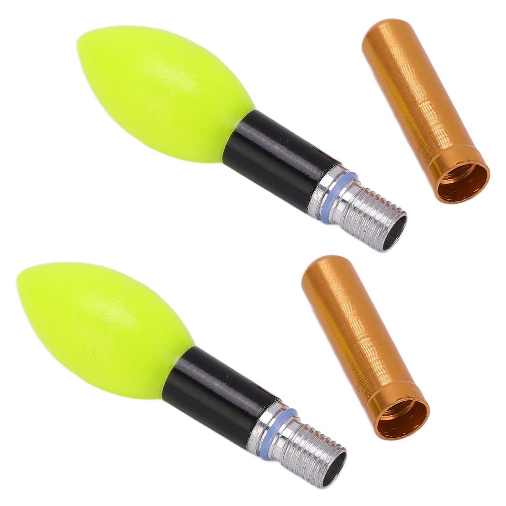 2pcs Glowing Fishing Floats LED Glowing Fishing Drifting Bobbers for Night FishingGold