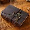 Retro Leather Joural Diary Handmade Notebook With Key Travel Book Blank Paper 300 Pages Gifts